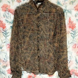 Vintage Connected Apparel Geometric Sheer Blouse